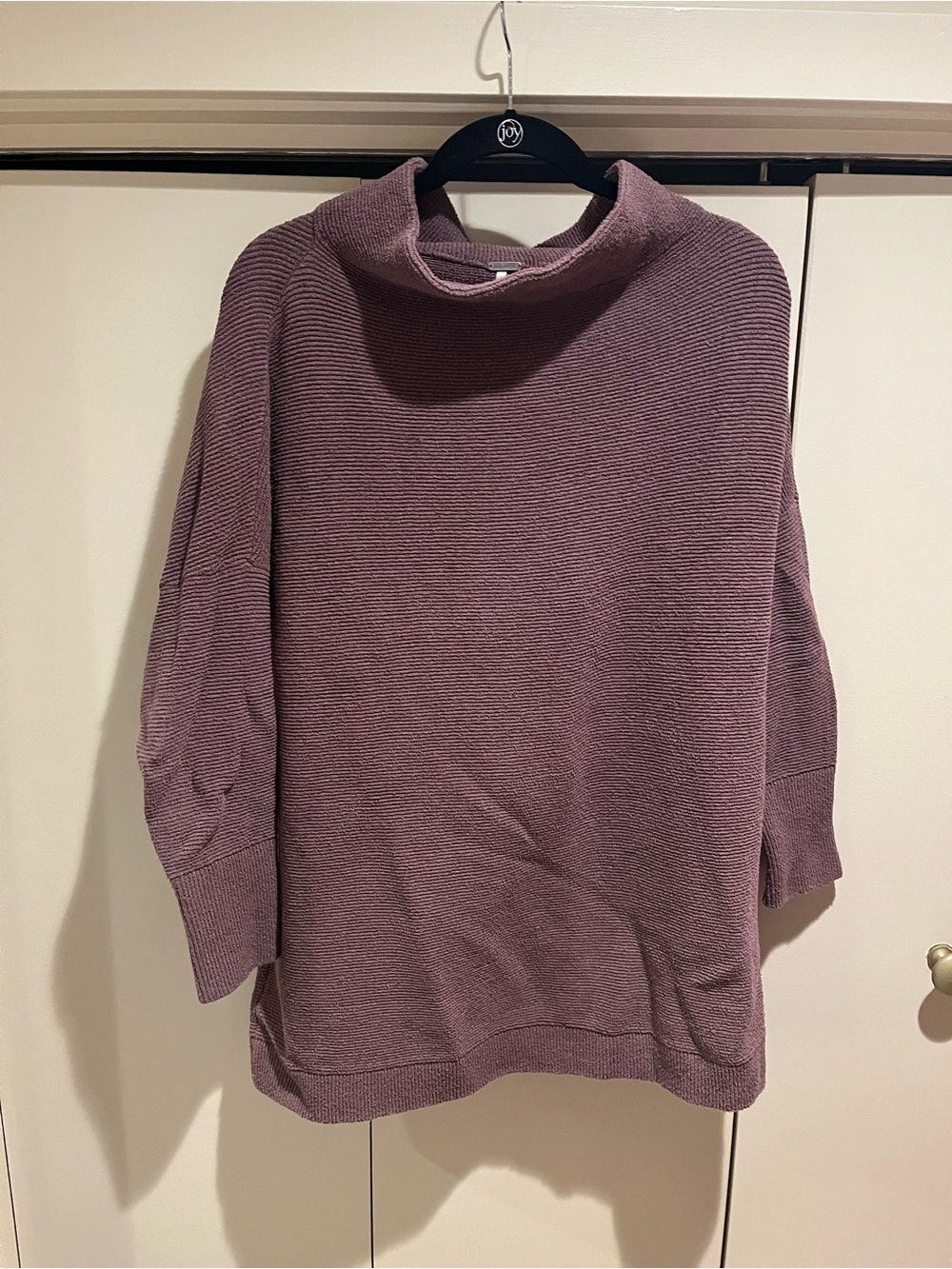 Free People Relaxed Ribbed Turtleneck Sweater - Mauve